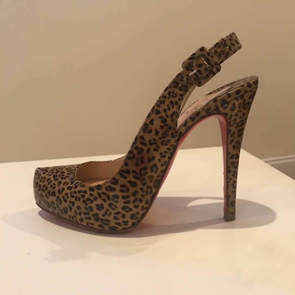 Christian Louboutin leopard sling backs